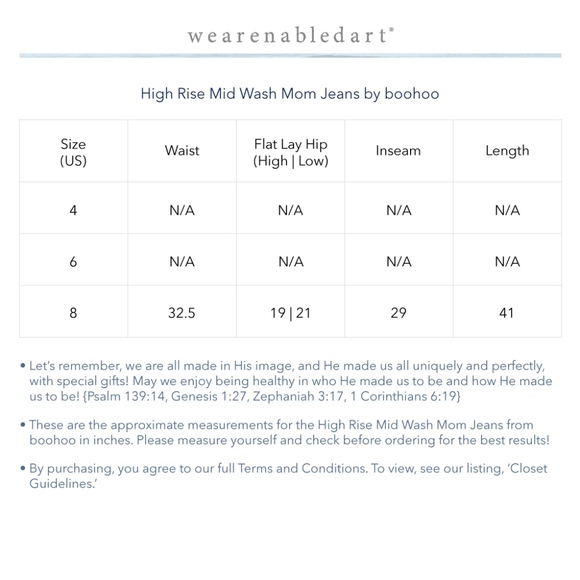 NWT ♡ High Rise Mid Wash Mom Jeans, Size 8, SALE! - Picture 6 of 6